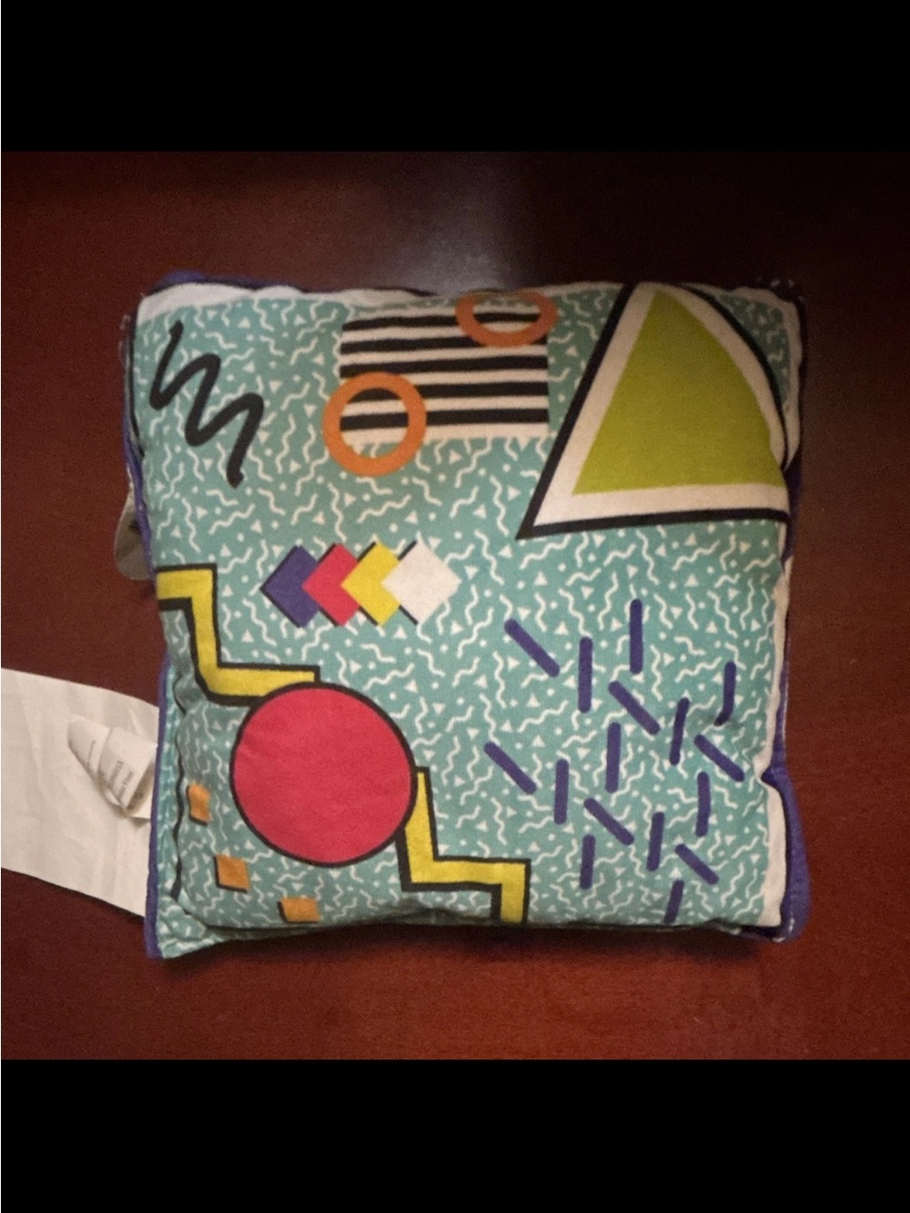 Retro Geometric Aqua Throw Pillow - Unbranded